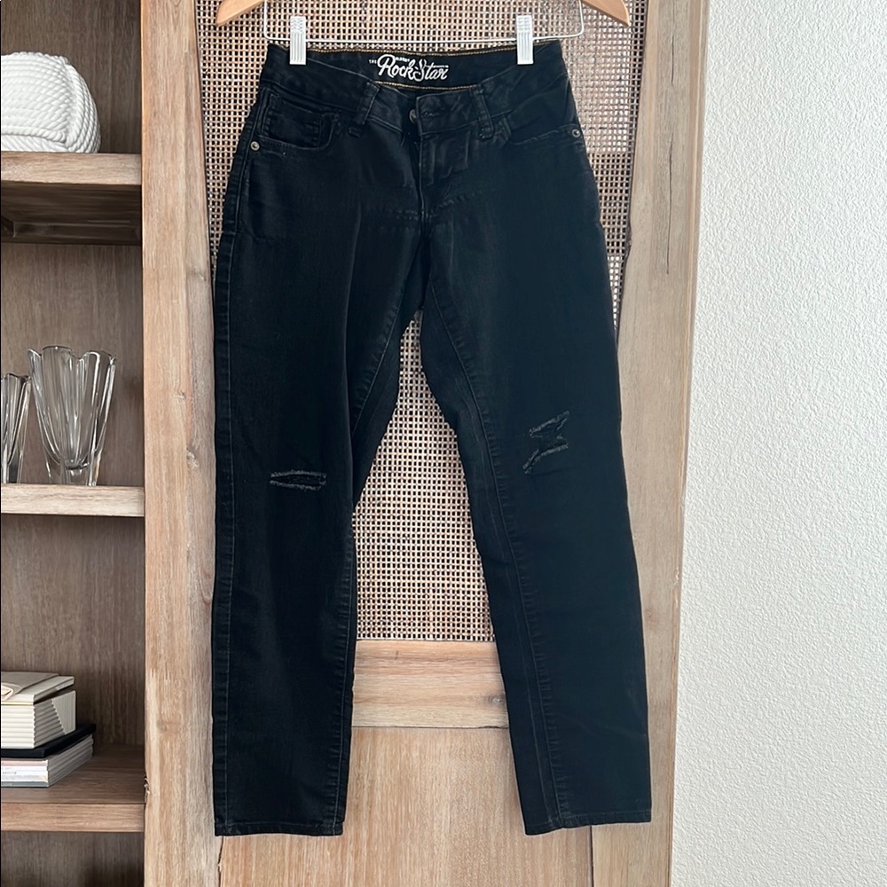 💚BUY 3 for $15💚 💚 Old Navy Rockstar Women's Black Distressed Jeans